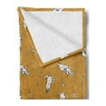 thumbnail image 2 of Rodeo Soft Flannel Fleece Throw Blanket, Bohemian Print of Cow Skulls with Retro Element and Feathers Wild West, Cozy Plush for Indoor and Outdoor Use, 60" x 80", Pale Coffee and White, by Ambesonne, 2 of 5