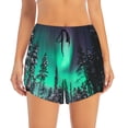 thumbnail image 2 of Daiia Northern Lights 2 Pattern Women's 2 in 1 Running Shorts - Lightweight Athletic Workout Gym Yoga Shorts Liner with Phone Pockets-XX-Large, 2 of 7