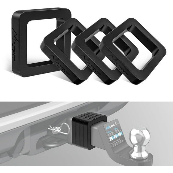 Nilight 2Inch Hitch Receiver Silencer Pad 4 Pack Reduce Rattle and Noise Between Receivers and Tow Hitches Fits for 2Inch Trailer Hitch Receiver