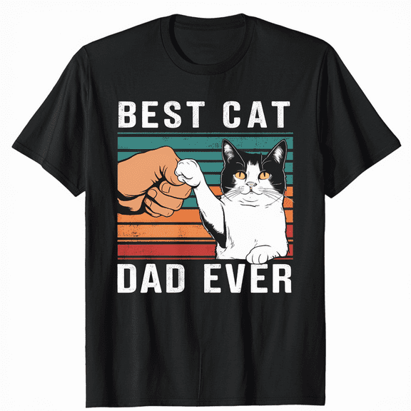 Father's Day Cat Daddy 2024, Vintage Best Cat Dad Ever T-Shirt