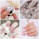 thumbnail image 3 of Encantos de uñas de perlas blancas, 200 piezas 3D acrílico multiforma corazón estrella bowknot decoración de uñas para manicura DIY artesanía joyería, 3 of 5