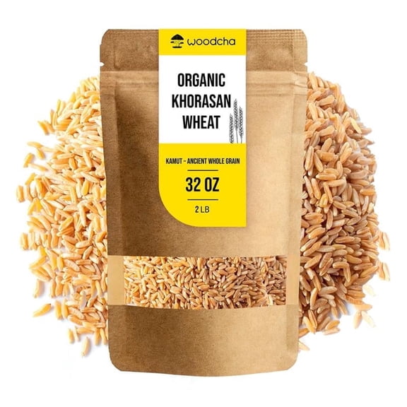 Organic Khorasan Wheat Berries (Kamut) – Ancient Whole Grain, Non-GMO, Vegan Superfood for Salads, Bowls & Baking – Bulk 2lb