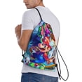 thumbnail image 3 of Lsque Mario Print Drawstring Backpack Bag Sport Gym Sackpack Cinch Bags Drawstring Bags Draw String Sport Bag-Medium, 3 of 8