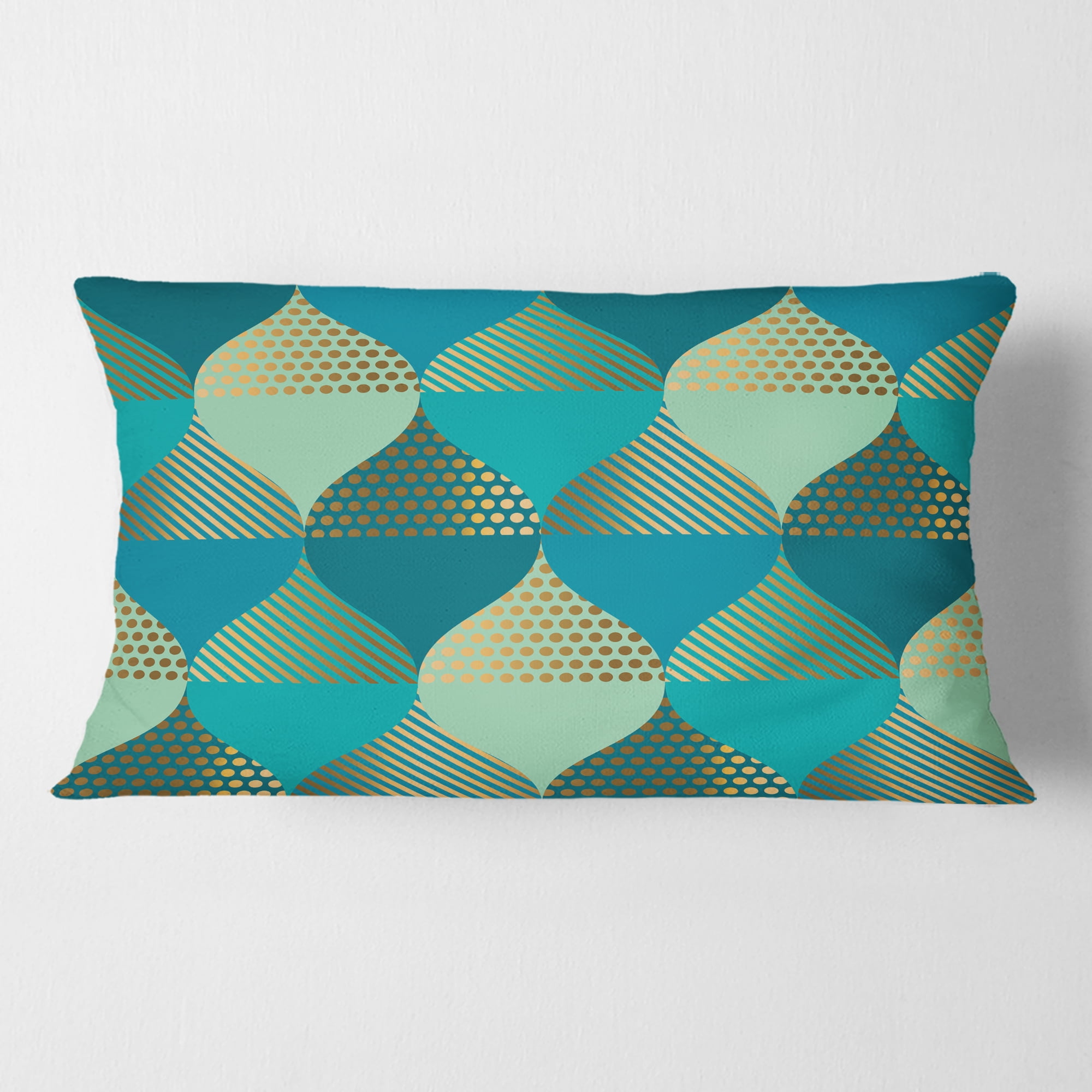 Designart Luxury Retro Drops I' Mid-Century Modern Throw Pillow - 12x20