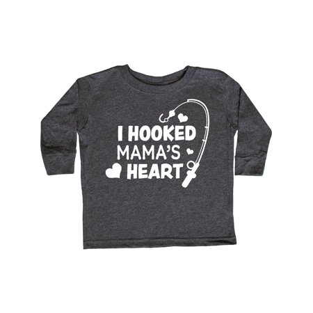 

Inktastic I Hooked Mama s Heart with Fishing Rod Gift Toddler Boy or Toddler Girl Long Sleeve T-Shirt
