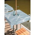 thumbnail image 2 of Outdoor Tablecloth with Umbrella Hole for Patio/Picnic/Party/Camping, Blue White Starfish Waterproof Table Cloth Square Cover Washable, Coastal Ocean Summer Sea Nautical (60"x 60"), 2 of 8