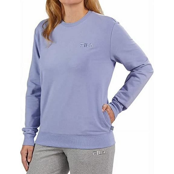 Fila Womens Midweight French Terry Crewneck Long Sleeve Sweatshirt Size: XS, Color: Purple impression