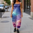 thumbnail image 4 of Iaqnaocc Jumpsuits For Women Plus Size Boho Starry Sky Sleeveless Wide Leg Jumpers Casual Adjustable Strap Overalls Jumpsuits Baggy Holiday Overalls Pink 4XL, 4 of 5