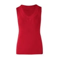 thumbnail image 5 of Tittly Vest for Women Tank Tops Womens Casual Slim Fit V Neck Ribbed Knit Tanks Tops Sleeveless T Shirts Blouses T Shirts for Women Going Out Tops Red S, 5 of 6