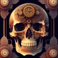 thumbnail image 4 of Stephen Chambers 20x20 Black Ornate Wood Framed With Double Matting Wall Art Titled - Skull 10, 4 of 6