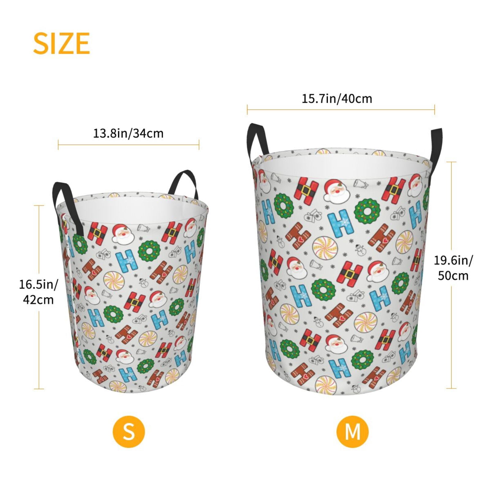 Large Laundry Basket with Handles - Christmas Hohoho 1 Kids Baby Dirty Clothes Laundry Hamper for Bedroom Aesthetic