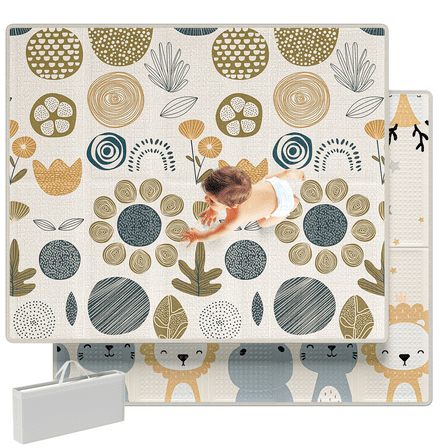 Mloong Baby Play Mat for Floor,59x71x0.4inch Playmat for Baby with Carry Bag, Foldable Play Mat,Kids Foam Play Mat