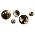 thumbnail image 2 of Designart "Golden And Black Sphere I" Modern Geometric Metal Wall Art Set of 5 Piece, 2 of 5