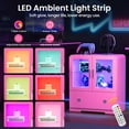 thumbnail image 5 of Heynemo 27'' Tall Display Cabinet with Acrylic Doors and LED Lights, Pink, 5 of 10