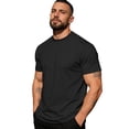 thumbnail image 2 of Qwertyu Mens Big and Tall Shirts Short Sleeve Crew Neck Casual T-Shirt Summer Tee Tops Basic Shirts Black M, 2 of 4