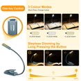 thumbnail image 3 of 9 LED Rechargeable Book Light for Reading in Bed -Eye Caring 3 Color Temperatures,Stepless Dimming Brightness,80 Hrs Runtime Small Lightweight Clip On Book Reading Light for Kids, 3 of 7