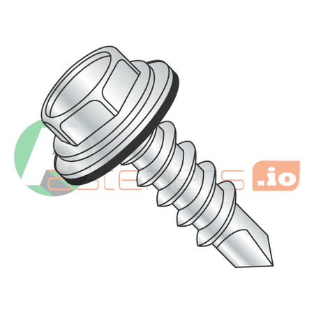 

#10 x 3 Self-Drilling Screws / Unslotted / Hex Washer Head / Steel / Zinc / Bonded Neoprene Washer / #3 Drill Point (Quantity: 1 000 pcs)