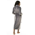 thumbnail image 4 of Turquaz Linen Women’s Long Plush Fleece Bathrobe with Pockets (Gray, XXL), 4 of 4