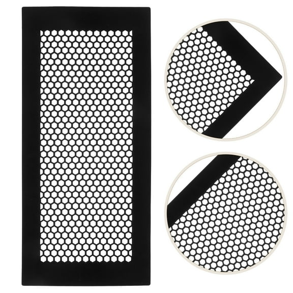 LOLIPPYY 2Pcs Black Silicone Floor Register Cover 4x10 with Honeycomb Mesh for Dust Protection and Airflow