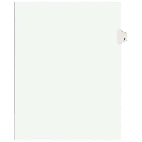 Avery Individual Legal Dividers Avery Style, Letter Size, Side Tab 6