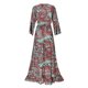 thumbnail image 3 of Gibobby Vestido largo de playa de verano para mujer Vestido largo bohemio de manga acampanada floral con cuello en V y cintura alta para vacaciones(Rojo,G), 3 of 5