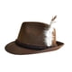 thumbnail image 5 of Sombrero Fedora de fieltro, sombrero de jazz, gorra con plumas, accesorios de vestuario, transpirable, vintage Marrón, 5 of 9