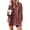 Rusty Red, variant on Women's Casual Waffle Knit Shacket Jacket Loose Fit Long Sleeve Button Down Shirt Shacket Top