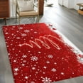 thumbnail image 2 of Hallway Runner Rugs 2.7x5 Ft, Red Christmas Non Slip Area Rugs for Kitchen Bedroom Entryway, Snowflake Xmas Tree Ball Winter Modern Abstract Art Washable Carpet Runner Rug Floor Mats for Bedroom, 2 of 9