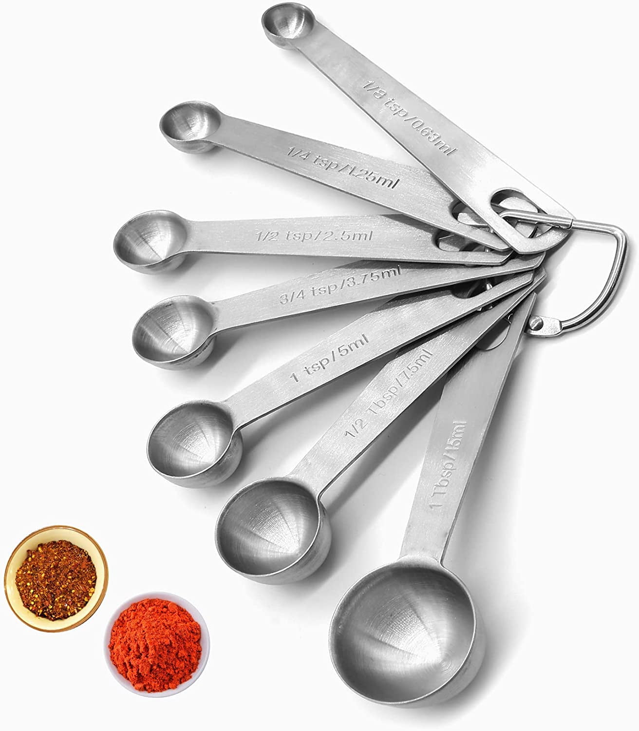 Measure Spoon U-key 9sets: 1/16 ,1/8,1/4, 1/3,1/2,3/4,1tsp; 1/2,1tbsp
