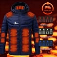 thumbnail image 2 of hoksml Men's Big Tall USB Heated Jacket with Removable Hood 29 Zone Heating 4 Temperature Controls Electric Rechargeable Battery Heating Coat, 2 of 6