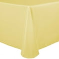 thumbnail image 2 of Ultimate Textile (3 Pack) 90 x 132-Inch Rectangular Polyester Linen Tablecloth with Rounded Corners - for Wedding, Restaurant or Banquet use, Cornsilk Light Yellow, 2 of 4