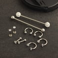 thumbnail image 3 of 12PCS 14G Industrial Piercing Surgical Stainless Steel Industrial Earrings Barbell Dangle Cartilage Industrial Bar Body Piercing Jewelry, 3 of 6