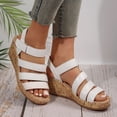 thumbnail image 3 of Roman Platform Wedge Gladiator Sandals for Women 2025 Fashion Leather High Heels Strappy Ankle Strap Sandals, 3 of 7