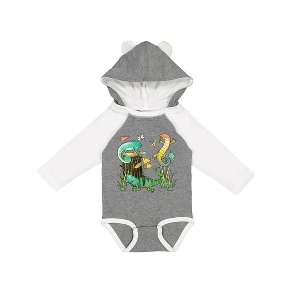 Inktastic Cute Lizards Hanging out Boys or Girls Long Sleeve Baby Bodysuit