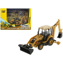 CAT Caterpillar 420 XE Backhoe Loader with Work Tools Yellow 1/64 Diecast Model by Diecast Masters