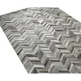 thumbnail image 4 of Bashian H112-GY-5X8-H18 Santa Fe Collection Chevron Contemporary Leather Hand Stitched Area Rug, Grey - 5 x 8 ft., 4 of 4