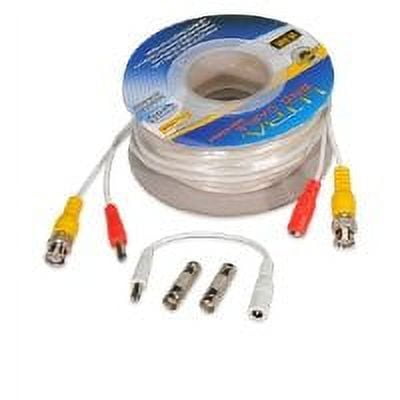 Ultra U12-41314 BNC Cable - 50ft, Indoor / Outdoor, 28 AWG, White w/ Gender Changer