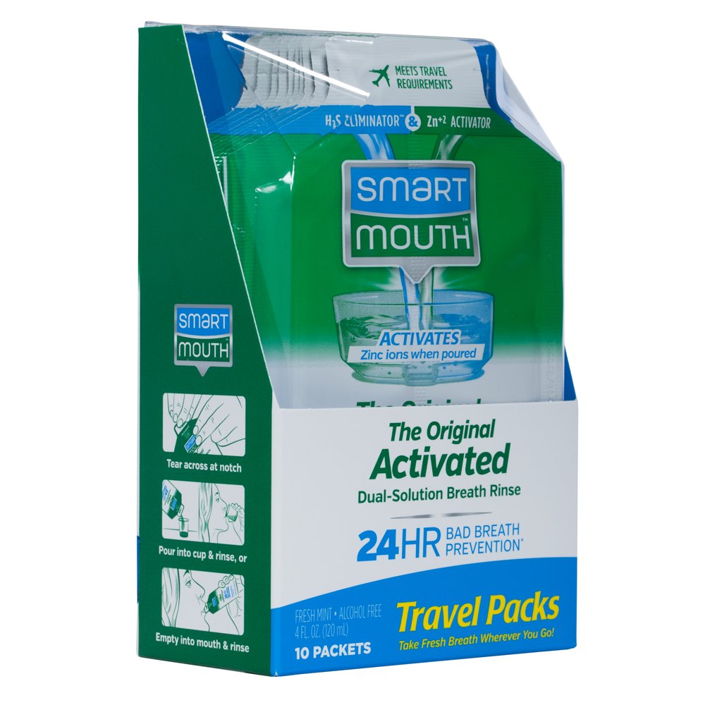 SmartMouth Mouthwash Travel Packets for 24 Hours of Fresh Breath