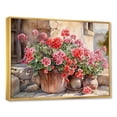 thumbnail image 2 of Designart "Sunset With Geraniums In Pottery" Geraniums Floater Framed Wall Decor, 2 of 5