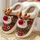 thumbnail image 4 of Zapatillas de dibujos animados de invierno para mujer, zapatos peludos de felpa cálidos de Navidad, chanclas para parejas, Zapatillas de casa antideslizantes para interiores, regalos de navidad, 4 of 5