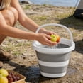 thumbnail image 4 of NWOKYZGH Collapsible Plastic Bucket, Foldable Rectangular Tub for House Cleaning, Space Saving Outdoor Waterpot for Garden or Camping, Portable Fishing Water Pail, 4 of 6