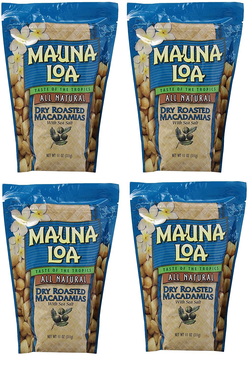 Mauna Loa Macadamias, bvWOLQ 4 Pack (Dry Roasted with Sea Salt