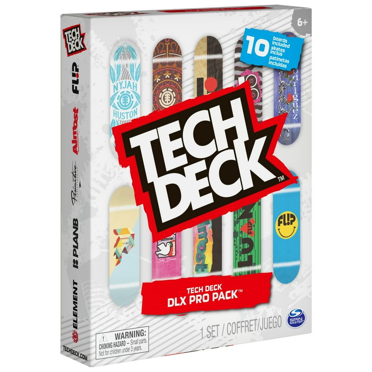 Tech Deck DLX Pro 10-Pack, Collectible Fingerboards Set, Grip Tape
