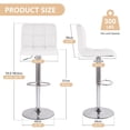 thumbnail image 4 of Hawsaiy Modern Adjustable Swivel Bar Stools Set of 2, PU Leather Bar Chairs with Footrest, White, 4 of 9