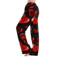 thumbnail image 2 of JIUKE Plus Size Pajama Pants for Women Elastic Waisted Wide Leg Comfy Loose Loungewear Printed Pjs Bottoms, 2 of 5