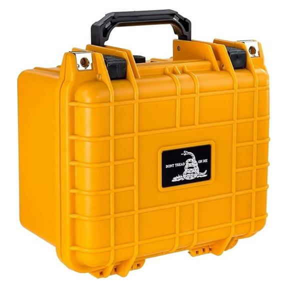 Don't Tread On Me Hard Pistol Case 10.62 x 9.68 x 6.87 inches (Yellow, Compact Deep 2 Gun)