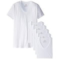 thumbnail image 2 of Hanes Men's Red Label Closure 6-Pack V-Neck T-Shirts (White, XXX-Large Tall), 2 of 2
