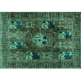 thumbnail image 1 of Ahgly Company Indoor Rectangle Persian Turquoise Blue Traditional Area Rugs, 7' x 9', 1 of 4