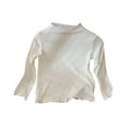 thumbnail image 2 of Girls Lettuce Edge Trim Crewneck Long Sleeve Slim Fit Shirt Toddler Basic Ribbed Knit Tee Ruffle Shoulder Tops，Girls Solid Color Collar Long Sleeve Blouse Ruffle Trim Layering Tee Shirt For Toddler, 2 of 8
