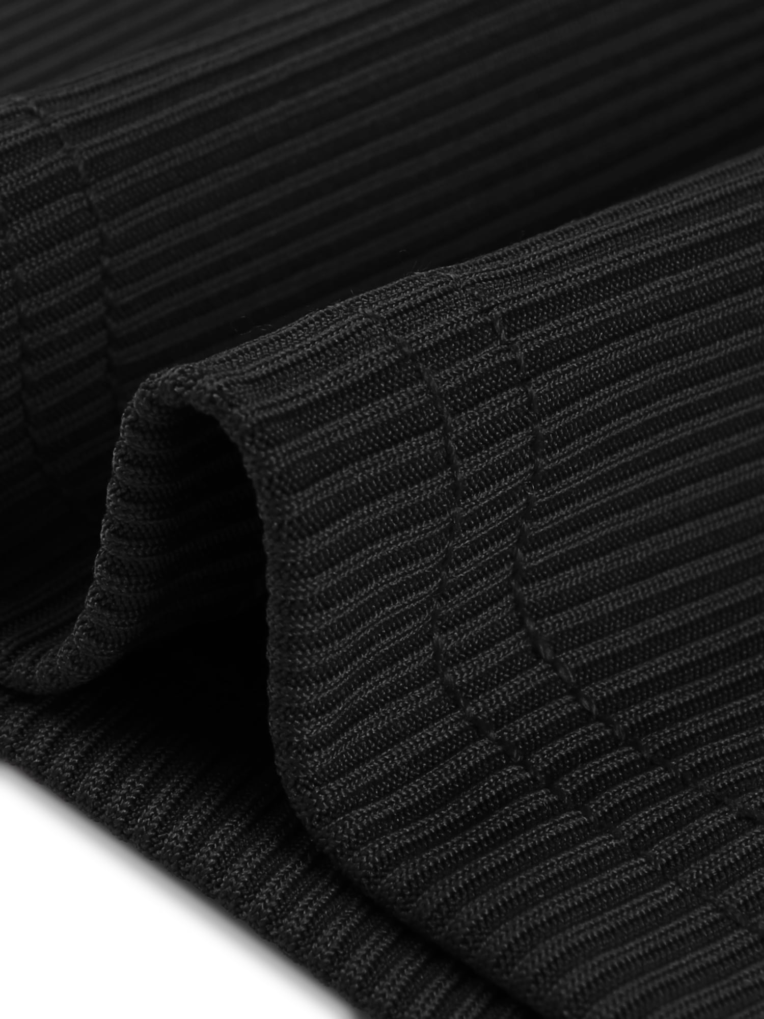 DARING DIVA Women's Knit Long Sleeve Crew Neck High Waist A-Line Dress L Black
